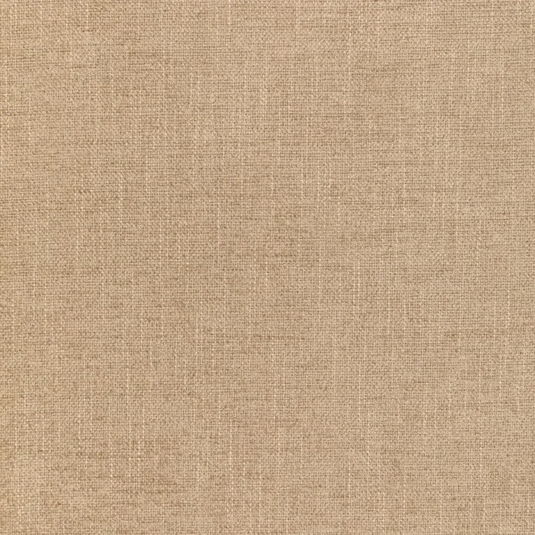 Close-up of beige camel chenille upholstery fabric showing a warm neutral woven texture.