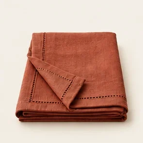 Terracotta Hemstitch Tablecloth — illustrative design reference