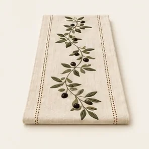 Olive Sprig Table Runner — illustrative design reference
