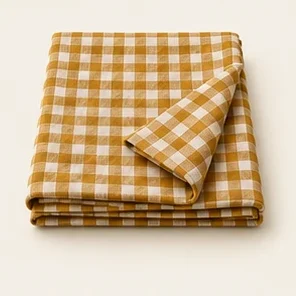 Mustard Gingham Tablecloth — illustrative design reference