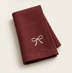 Burgundy Bow Napkin — illustrative design reference