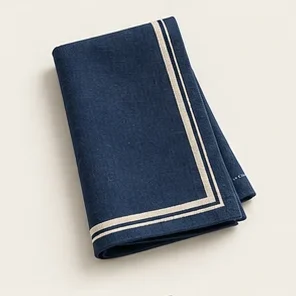 Navy Border Napkin — illustrative design reference