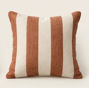 Rust Stripe Cushion Cover — illustrative design reference