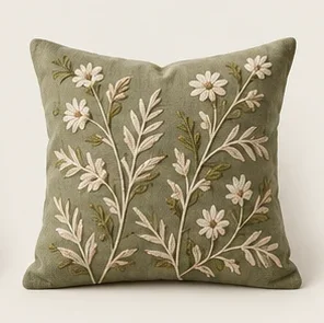 Sage Botanical Cushion Cover — illustrative design reference