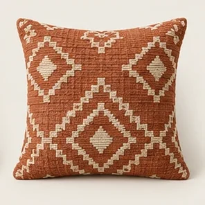 Terracotta Stitch Cushion Cover — illustrative design reference