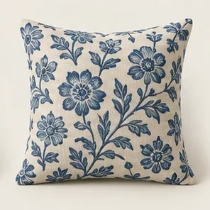 Blue Floral Cushion Cover — illustrative design reference