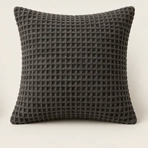 Charcoal Waffle Cushion Cover — illustrative design reference