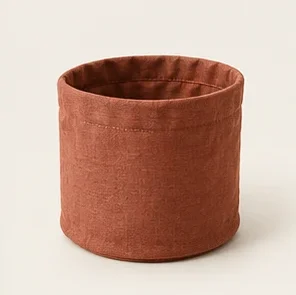 Rust Round Fabric Basket — illustrative design reference