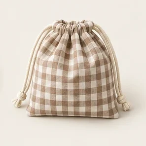 Gingham Drawstring Bag — illustrative design reference