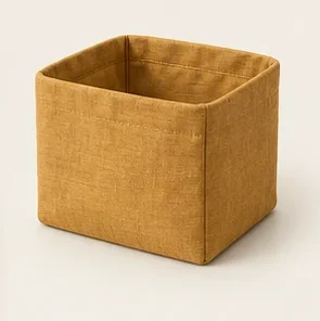 Mustard Fabric Bin — illustrative design reference
