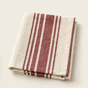 Burgundy Stripe Tea Towel — illustrative design reference