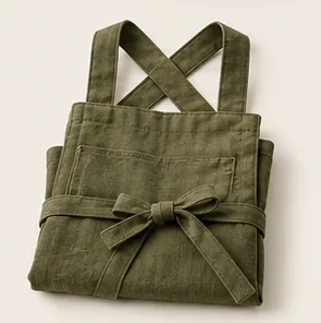 Olive Cross Back Apron — illustrative design reference