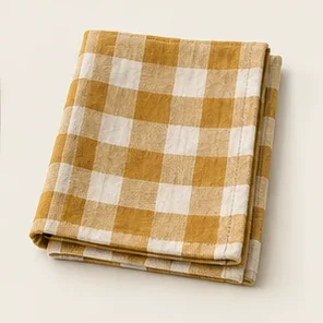 Mustard Check Towel — illustrative design reference