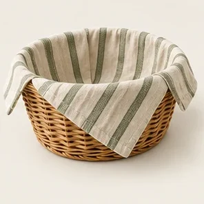 Green Stripe Basket Liner — illustrative design reference