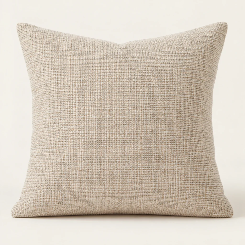 Oatmeal Weave Cushion Cover — original high-resolution design illustration Oatmeal Weave Cushion Cover on a warm ivory background — AI-generated design illustration
