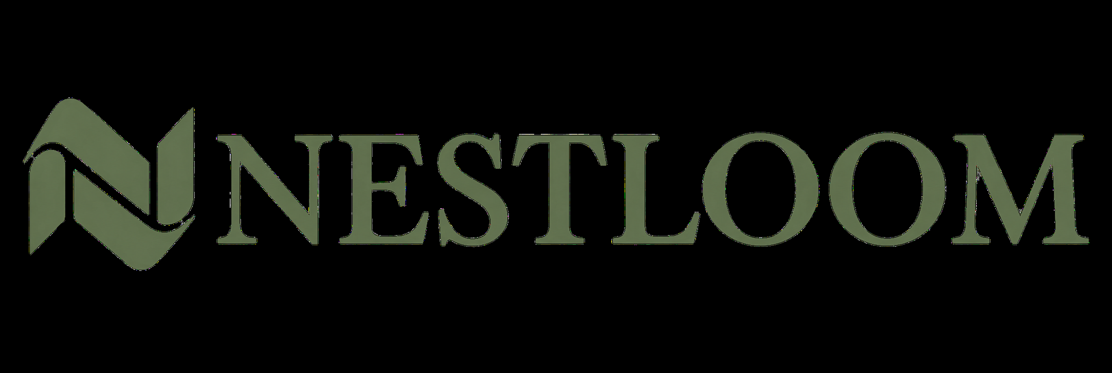 Nestloom — sage green wordmark